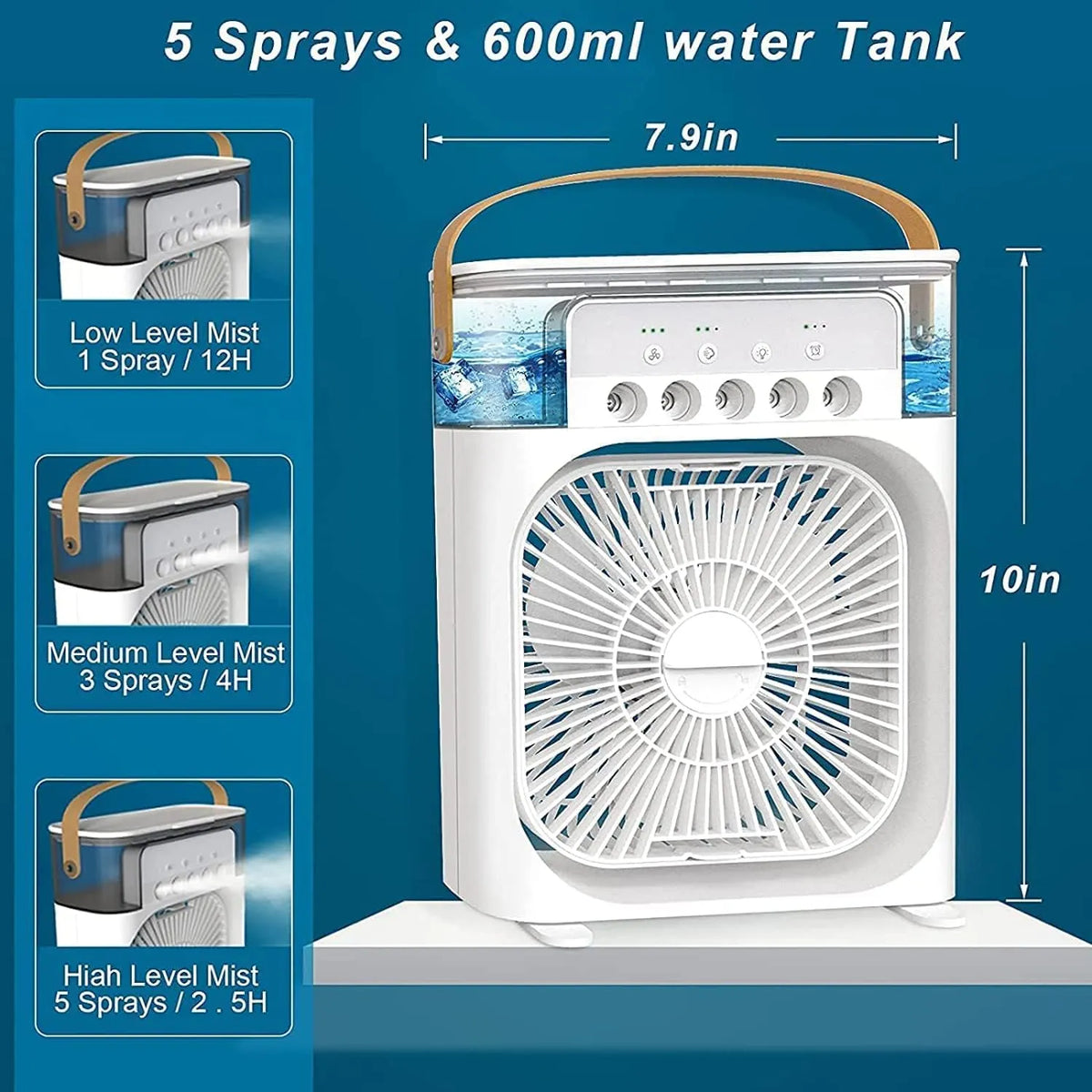 Portable 3 in 1 Air conditioner Fan & Cooler - Instant Cooling for Hom ...